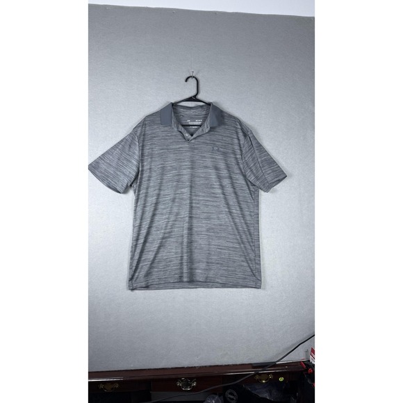 Under Armour Shirt Mens Large Gray Performance Polo Athletic Golf Lightweight - Picture 1 of 7